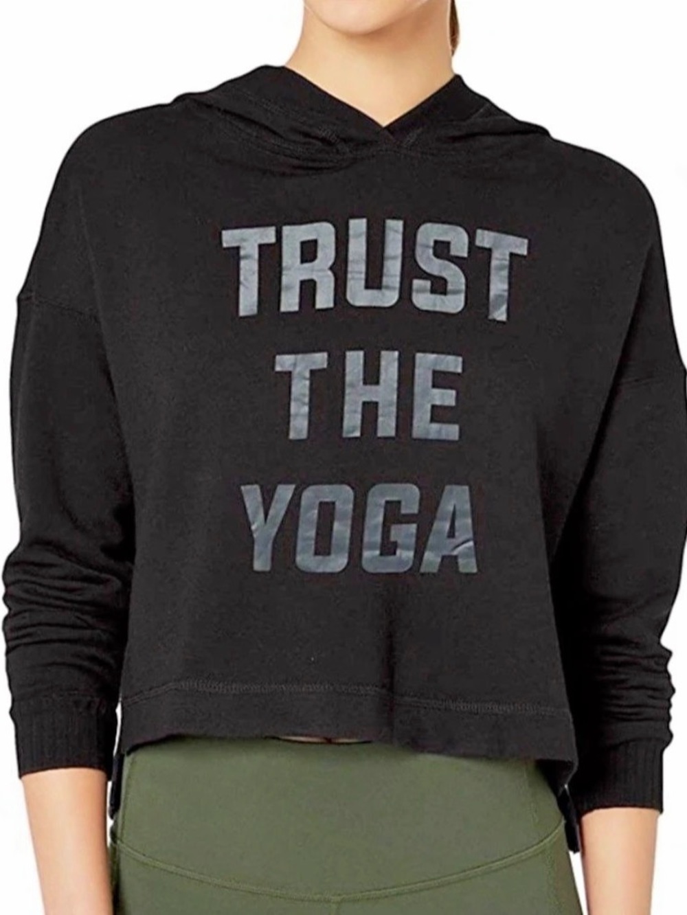 Alo Yoga Cozy Cropped Hoodie Black